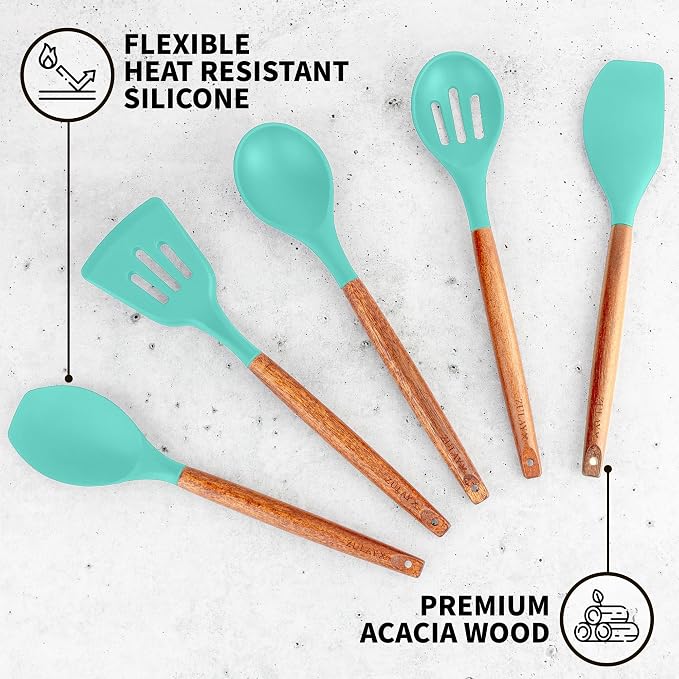 Zulay Kitchen Non-Stick Cooking Utensils Set - Image 2