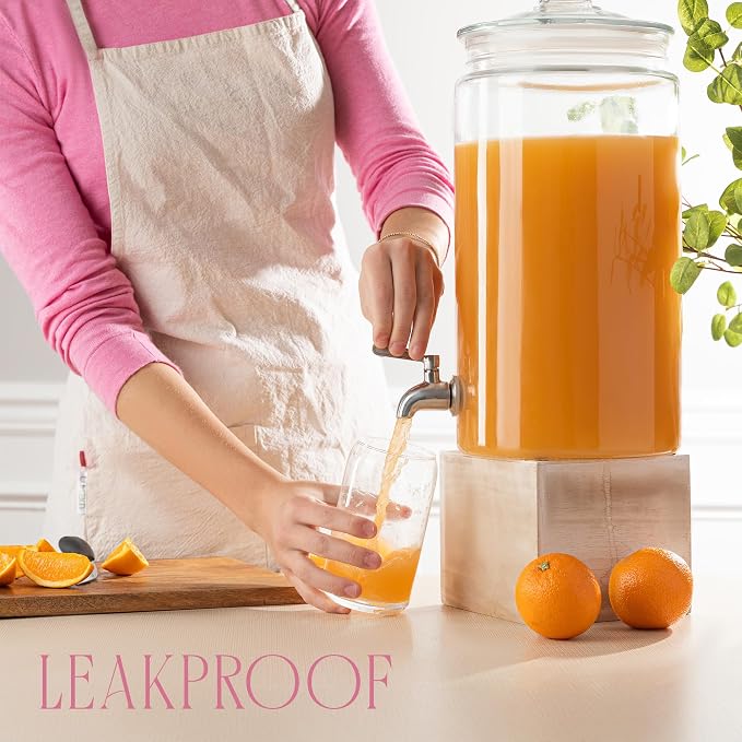 2 Gallon Glass Drink Dispenser - Image 4
