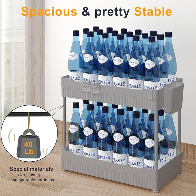 Sevenblue 2 Pack Under Sink Organizer, Under Bathroom Cabinet Organizer - Image 4