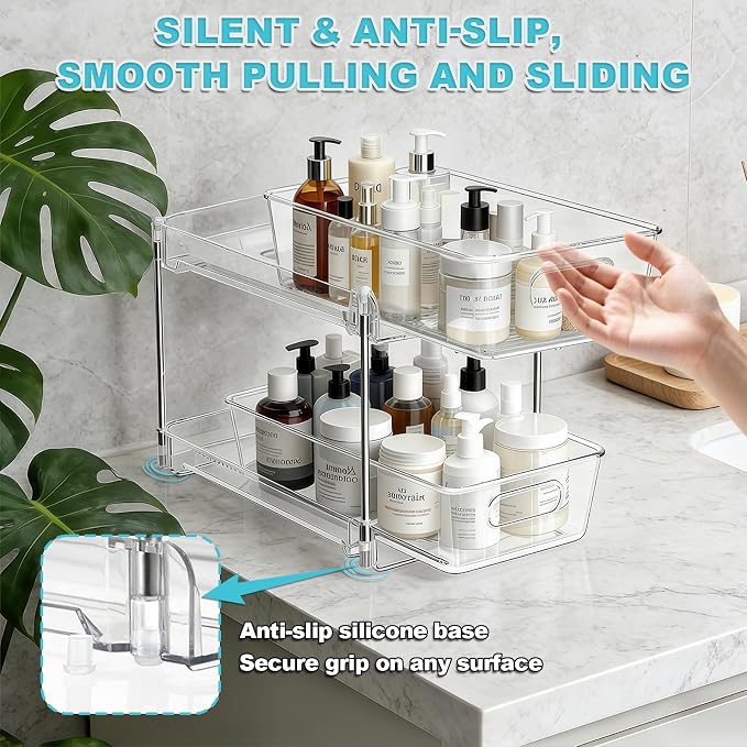 2 Tier Under Sink Organizer Bathroom Organizers and Storage - Image 3