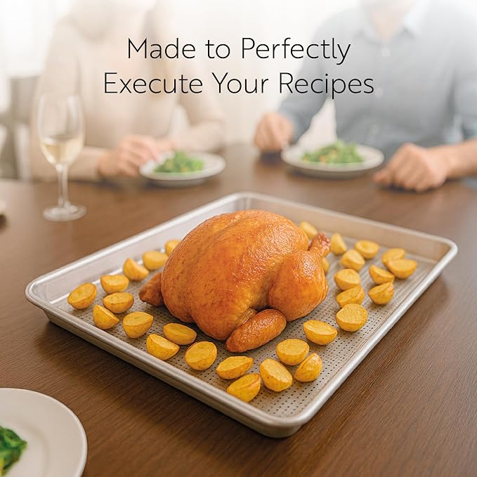 Restaurantware 1 Perforated Bakery Sheet Pan, 18 x 13 Inch Industrial Baking - Image 7
