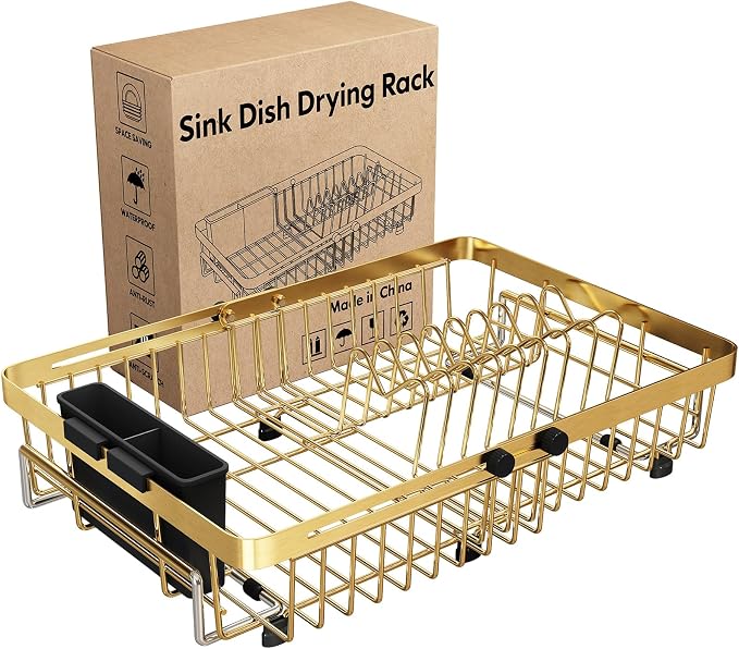 MAJALiS Dish Drying Rack Over The Sink, Expandable Stainless Steel Dish Drainer by MAJALiS