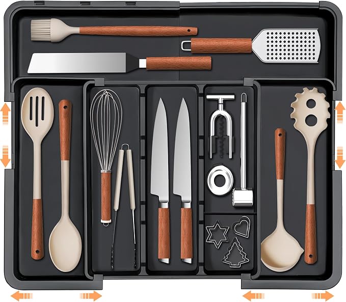Spaclear Large Utensil Drawer Organizer Expandable Silverware Organizer by Spaclear