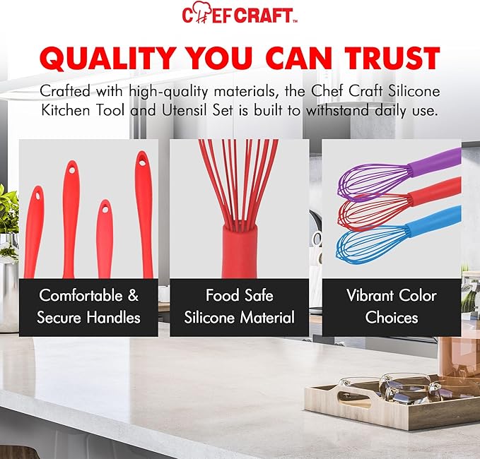 Chef Craft Premium Silicone Wire Cooking Whisk, 10.5 Inch - Image 6