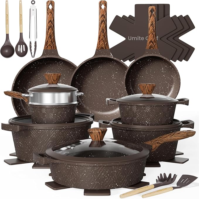 Umite Chef 26PCS Pots and Pans Set Non Stick, Nonstick Cookware Sets, Induction by UmiteChef