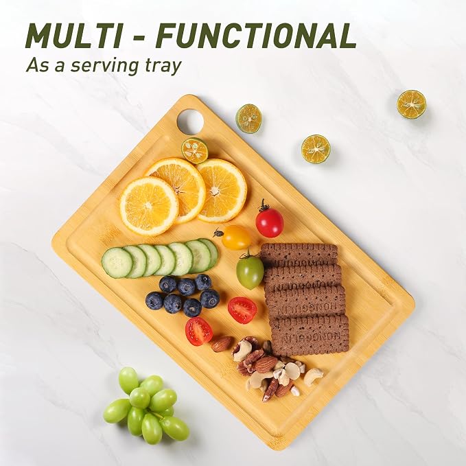 Bamboo Wood Cutting Board for Kitchen 12" x 8" Mini Wooden Charcuterie Boards - Image 2