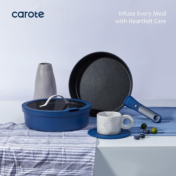 CAROTE 10-Piece Pots and Pans Set, Nonstick Cookware Set Detachable Handle - Image 9