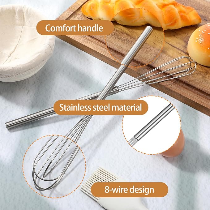 2 Pcs Mini Whisks Set, Stainless Steel Whisk Tiny Egg Whisk, Espresso Matcha - Image 3