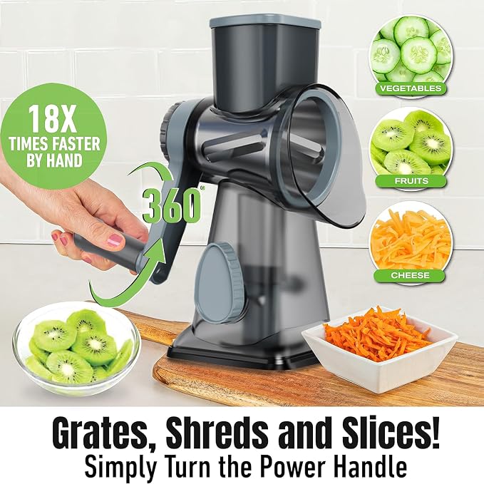 Cheese Grater Hand Crank Rotary Vegetables Shredder - Image 4