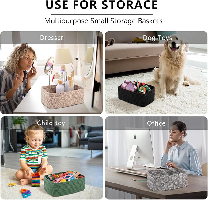 OIASKET 6 Pack Storage Baskets for Shelves, Small Baskets for Shelves, Cute - Image 7
