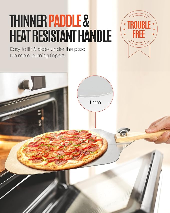Pizza Peel Aluminum Pizza Spatula, 17 inch Metal Pizza Paddle - Image 2
