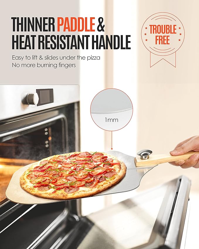 Pizza Peel Aluminum Pizza Spatula, 9 inch Metal Pizza Paddle - Image 2