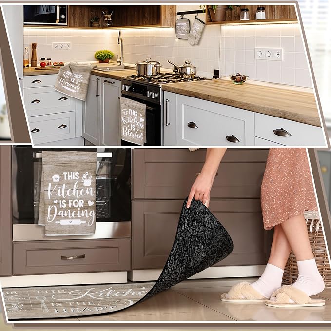 Fourluoo 10 Pcs Farmhouse Kitchen Decor and Accessories Set 4 Kitchen Towels 2 - Image 7