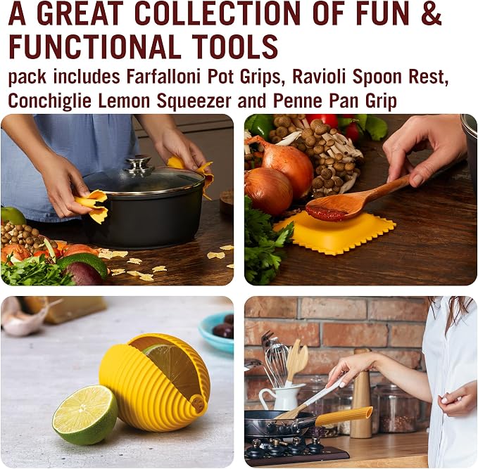 Monkey Business Silicone Kitchen Tools in Gift Box/ 4 Big Pasta shaped kitchen - Image 3