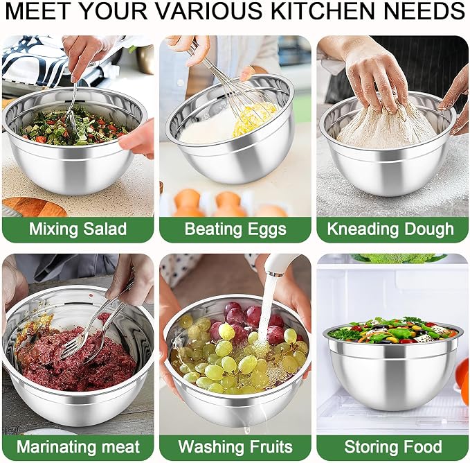 TeamFar Mixing Bowls with Airtight Lids, - Image 5