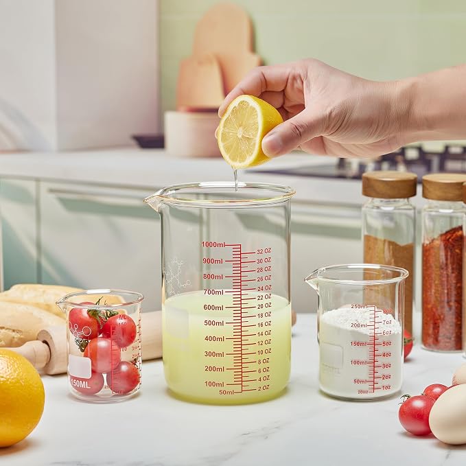 High Borosilicate Glass Measuring Cup Set-V-Shaped Spout, Includes 60ml - Image 7