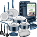 NutriChef Professional 20 Pc Pots and Pans Set Non Stick in Navy Blue by NutriChef%E2%84%A2Kitchen