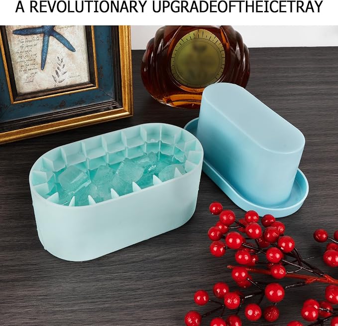 LUEXBOX Cylinder Ice Cube Mold Ice Trays, Silicone Ice Bucket, Portable Ice - Image 3
