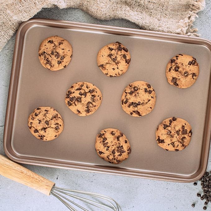 HAPPIELS 9 x 13-Inch Nonstick Quarter Sheet Pan Set of 2 | Non-Toxic, Rimmed - Image 5