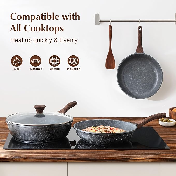 SENSARTE Nonstick Frying Pan Skillet, Swiss Granite Coating Omelette Pan - Image 6