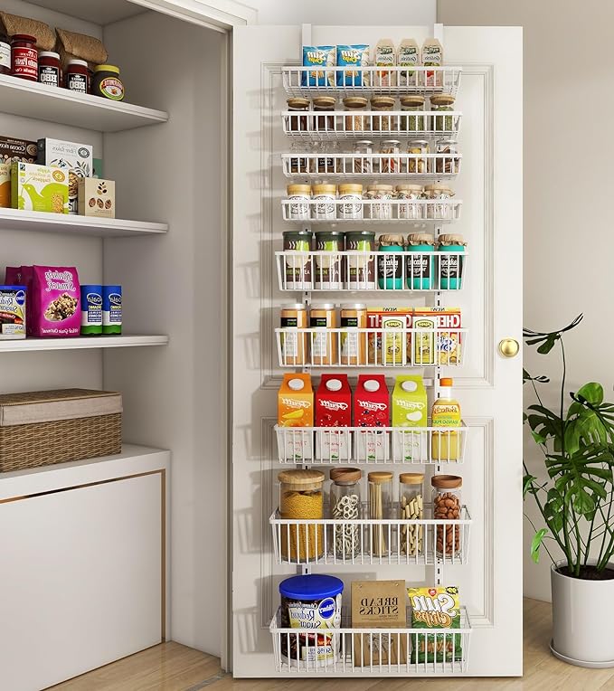 Mefirt White 9-Tier Over The Door Pantry Organizer, Pantry Organization and by Mefirt