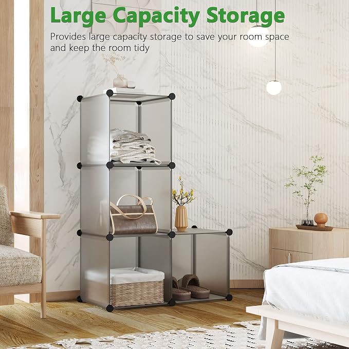 C&AHOME Cube Storage Organizer, 4-Cube Shelves Units, Closet Cabinet, DIY - Image 3