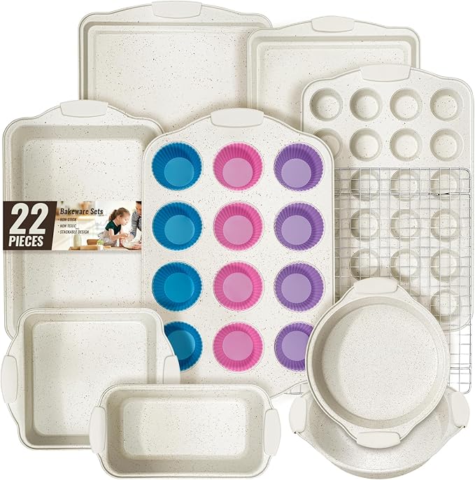 Baking Pans Set Nonstick, Stackable Bakeware Sets by AIVIKI