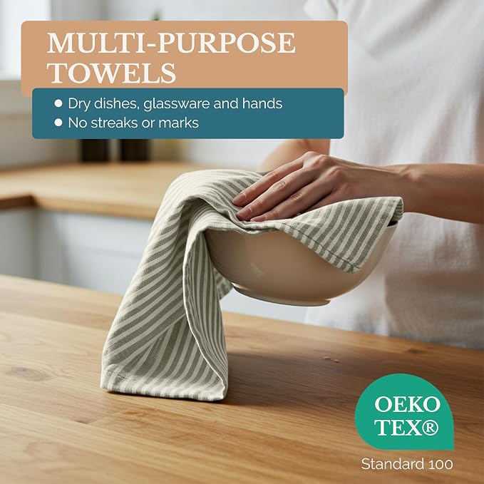 Casa Platino Hand Towels for Kitchen Set of 6 – 100% Cotton 18"x28" Kitchen - Image 3