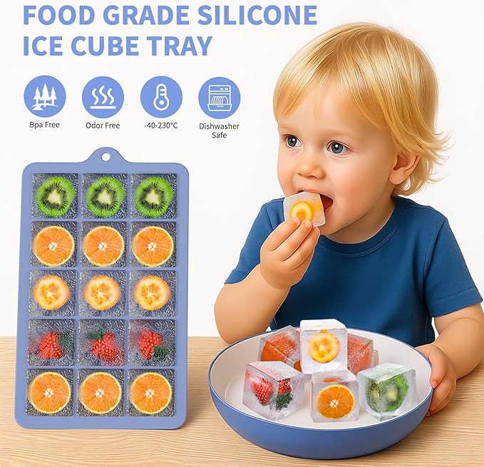 Silicone Ice Cube Tray 3 Pack, HANCELANT Ice Cube Mold, Ice Trays - Image 7