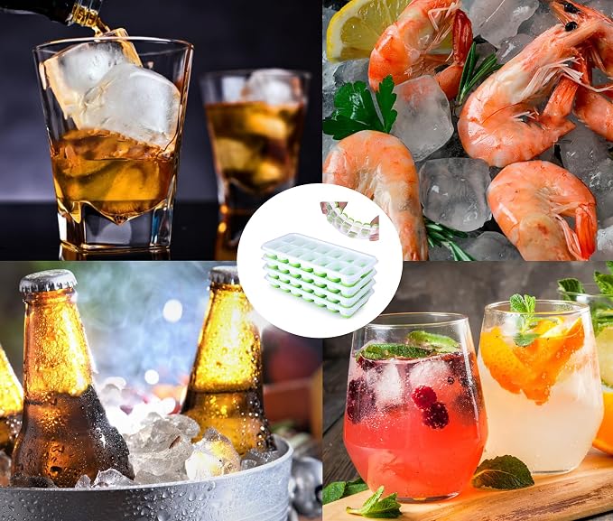 Silicone Ice Cube Tray, Jrisbo 4 Pack Easy-Release & Flexible 14-Ice Cube Trays - Image 7