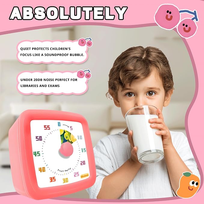 Visual Timer for Kids 60 Minute, Fruit Themed Silent Countdown Clock for Girls - Image 5