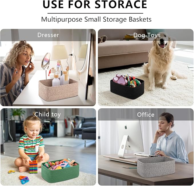 OIASKET 6 Pack Storage Baskets for Shelves, Small Baskets for Shelves, Cute - Image 7