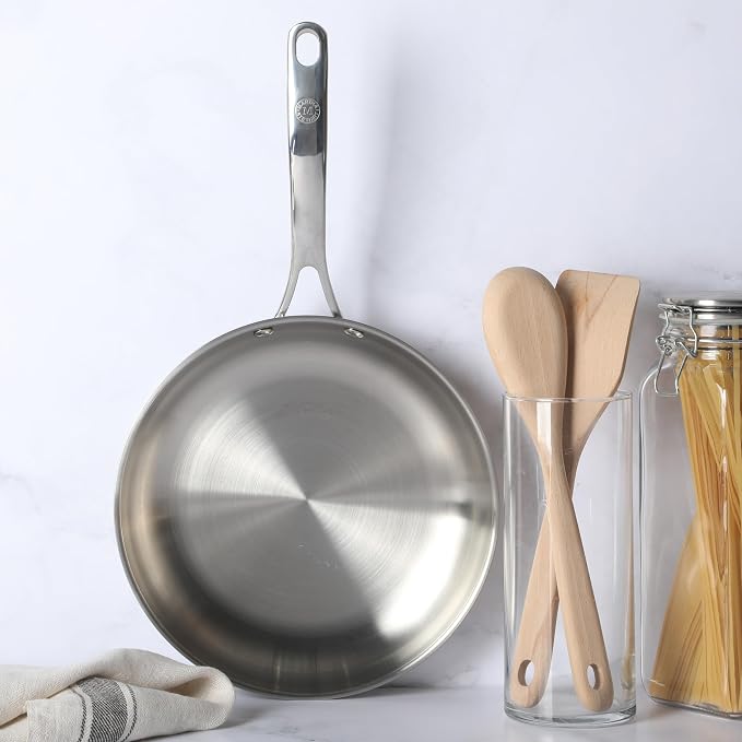 Martha Stewart Castelle 10" Stainless Steel Frying Pan Non Toxic Fry Pan Skillet - Image 3