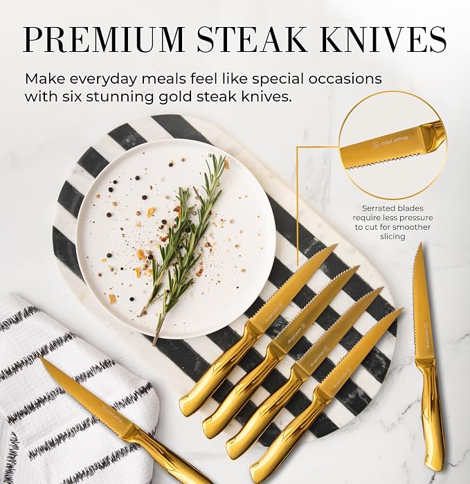 Styled Settings Gold Knife Set - Image 9