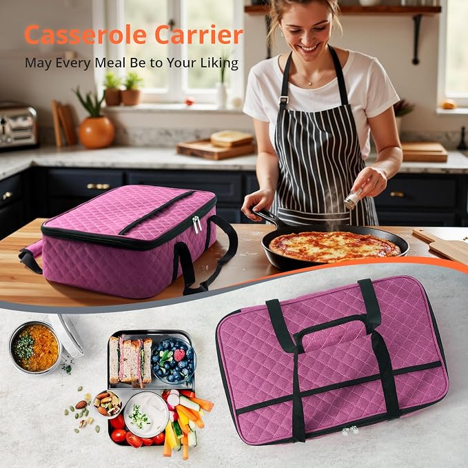 Insulated Casserole Carrier Portable Food Tote - Image 6