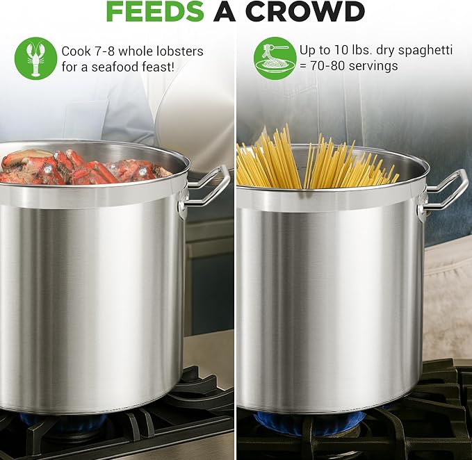 Nutrichef Stainless Steel Cookware Stockpot, 40 Quart Heavy Duty Induction Soup - Image 4