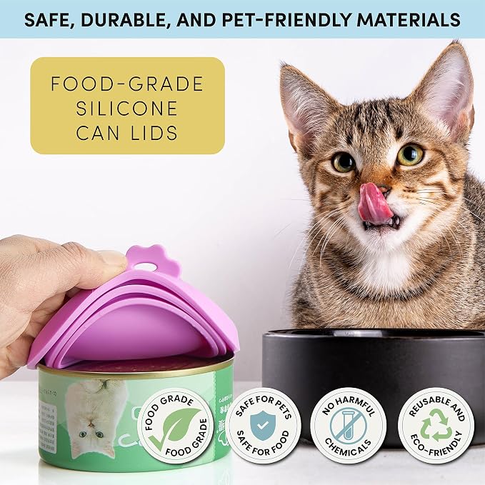 4 Pack Universal Pet Food Can Covers Lids - Image 2