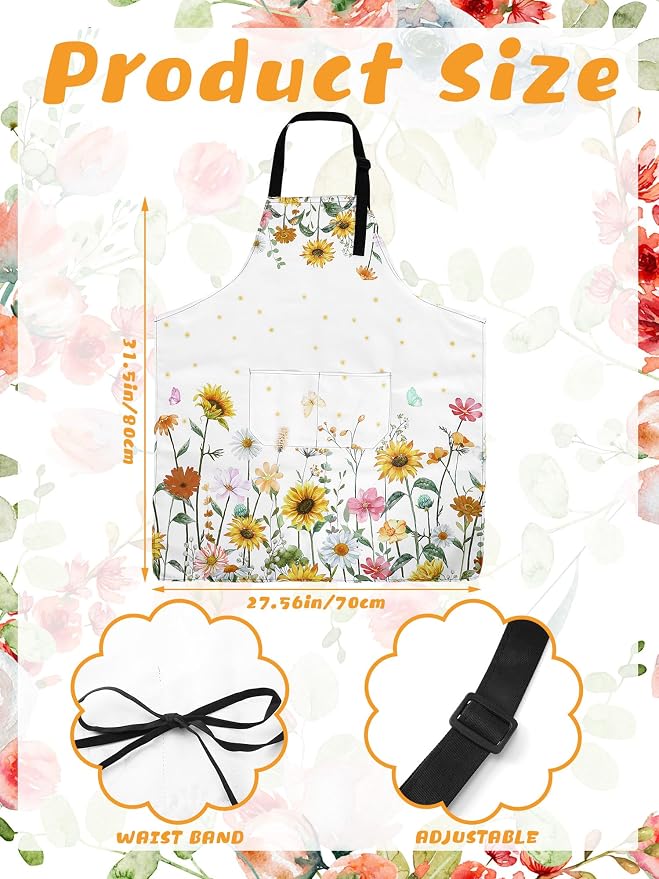 Bencailor 6 Pcs Spring Kitchen Aprons - Image 3