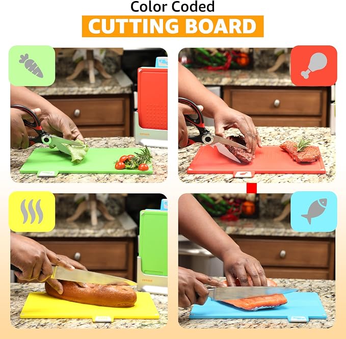Cutting Board Set: 4-Piece Color-Coded, Perfect kitchen essentials - Image 4
