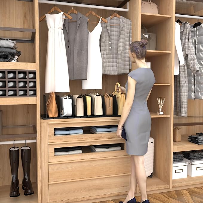 SPACEKEEPER Shelf Divider for Closet, Adjustable Purse Organizers Handbag - Image 6