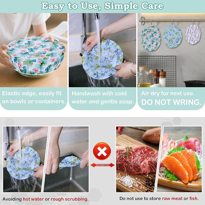 5-Size Reusable Beeswax Bowl Covers - Image 6