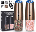 UNNEES Rechargeable Electric Salt and Pepper Grinder set of 2, gravity electric by UNNEES