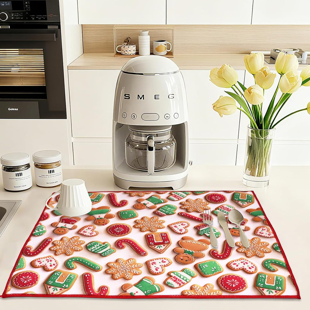 15"x20" Christmas Dish Drying Mat for Kitchen Counter