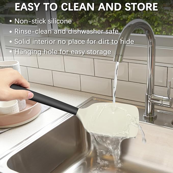 Coukre 2 Pack Silicone Spatula Set, High Heat Resistant, BPA Free Kitchen - Image 6