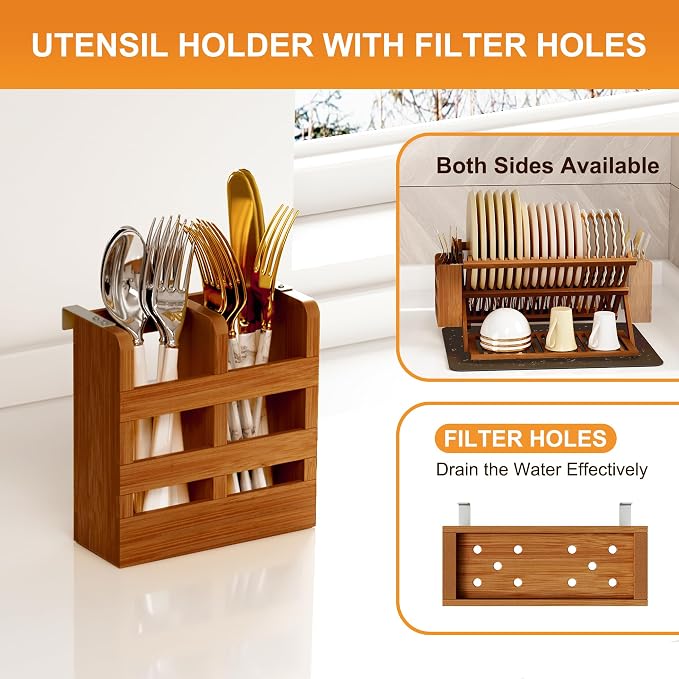 Greenual Teak Dish Drying Rack - Image 3
