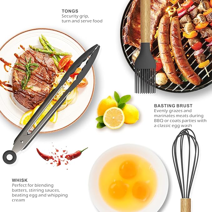 oannao Silicone Cooking Utensils Kitchen Utensil Set - Image 4