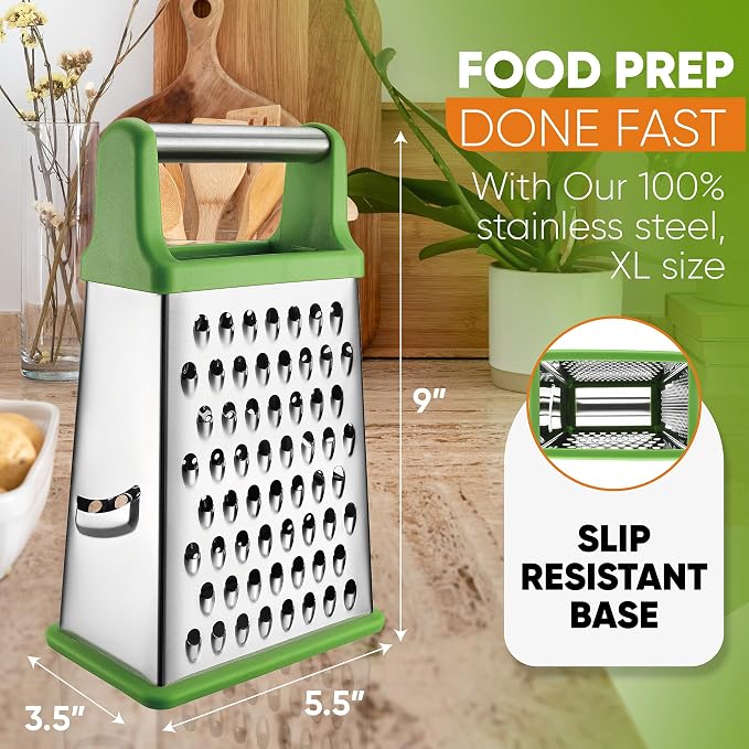 Spring Chef Green Professional Stainless Steel XL Parmesan Cheese Grater - Image 4