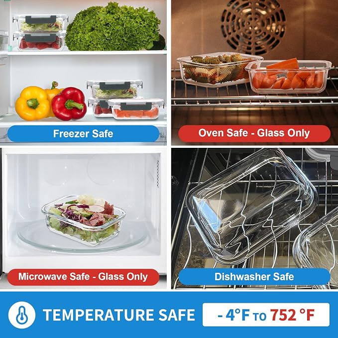 GULFLIN Small Glass Food Storage Containers 12 Pack-12oz Glass Containers - Image 5