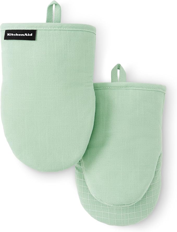 KITCHENAID Gourmet Series Gridlines Mini Oven Mitts 2-Pack Set, Heat Resistant by KitchenAid