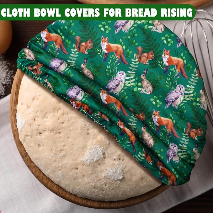 Patelai 10 Pcs Bowl Covers Reusable in 5 Size Stretch Cloth Fabric Elastic Food - Image 4